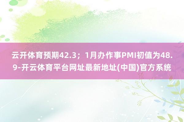 云开体育预期42.3；1月办作事PMI初值为48.9-开云体育平台网址最新地址(中国)官方系统