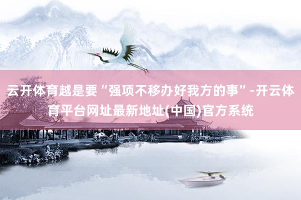 云开体育越是要“强项不移办好我方的事”-开云体育平台网址最新地址(中国)官方系统