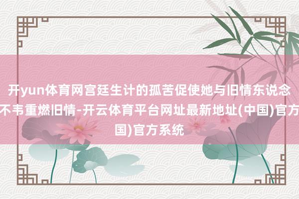 开yun体育网宫廷生计的孤苦促使她与旧情东说念主吕不韦重燃旧情-开云体育平台网址最新地址(中国)官方系统