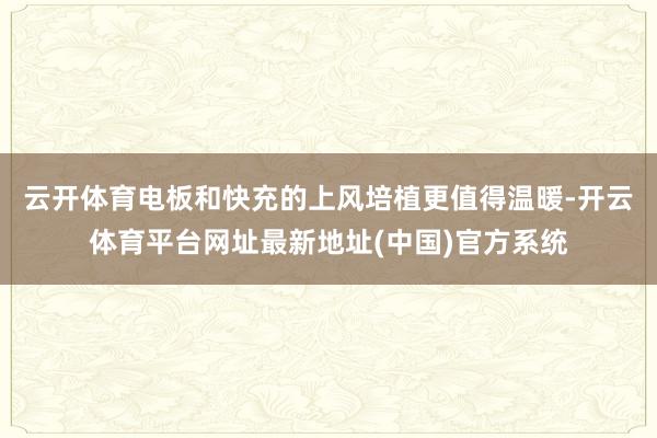 云开体育电板和快充的上风培植更值得温暖-开云体育平台网址最新地址(中国)官方系统