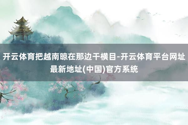 开云体育把越南晾在那边干横目-开云体育平台网址最新地址(中国)官方系统
