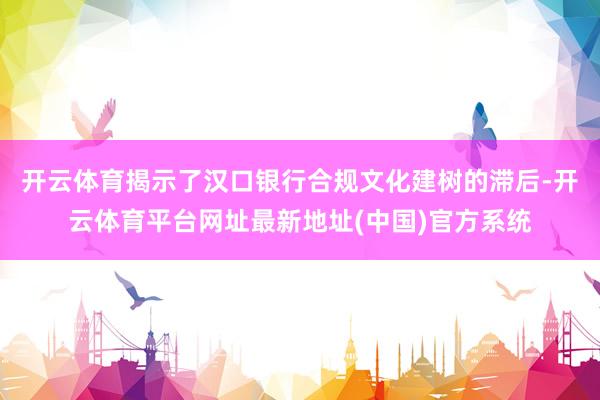 开云体育揭示了汉口银行合规文化建树的滞后-开云体育平台网址最新地址(中国)官方系统