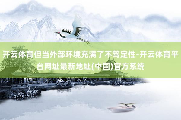开云体育但当外部环境充满了不笃定性-开云体育平台网址最新地址(中国)官方系统