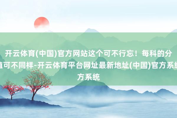 开云体育(中国)官方网站这个可不行忘！每科的分值可不同样-开云体育平台网址最新地址(中国)官方系统